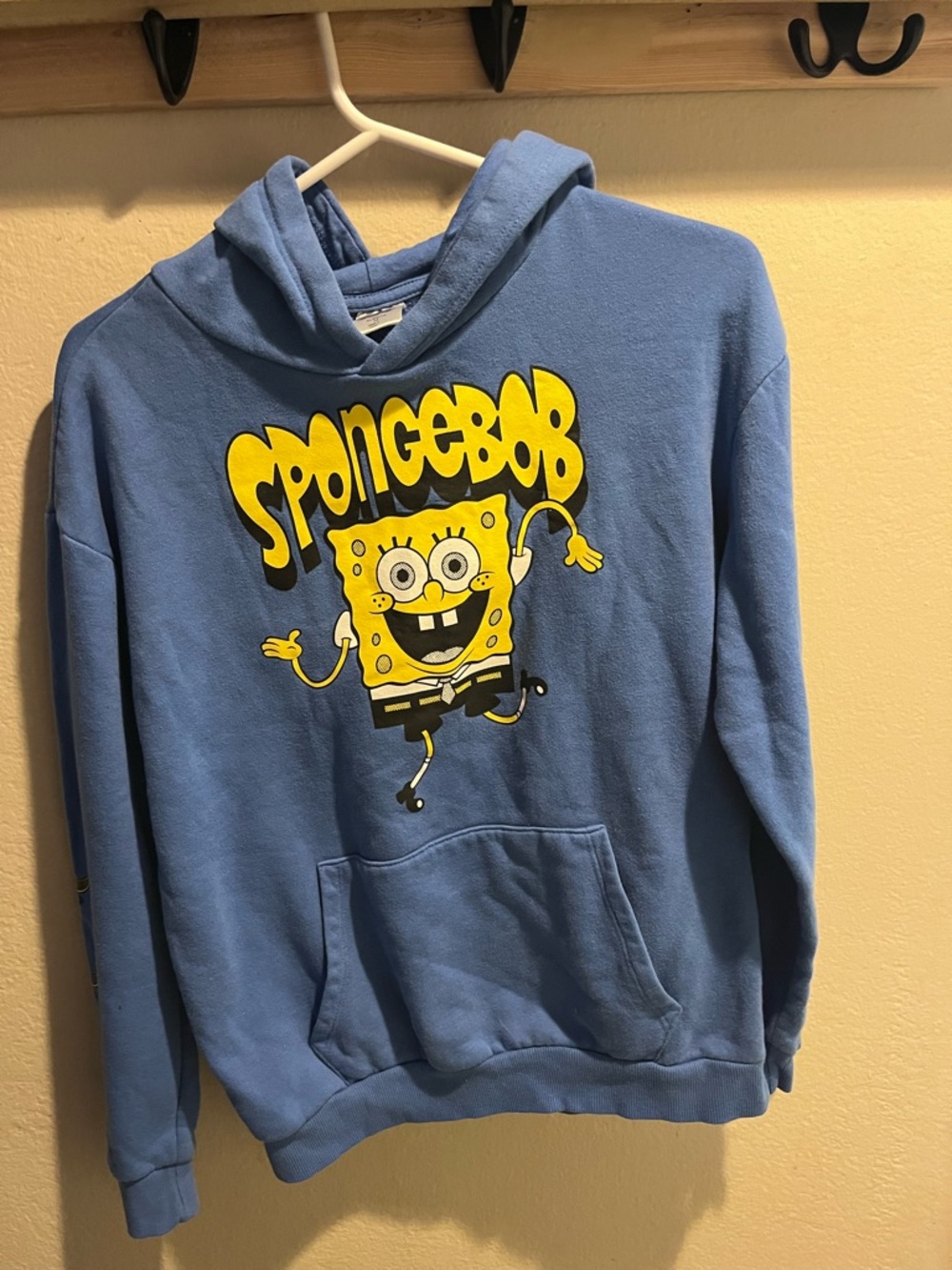 SpongeBob Squarepants Blue Hoodie with Bright Yellow Graphic